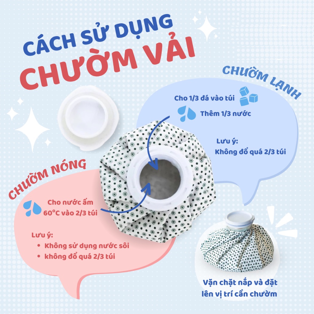 Túi chườm nóng lạnh vải (chườm đá, nước ấm)