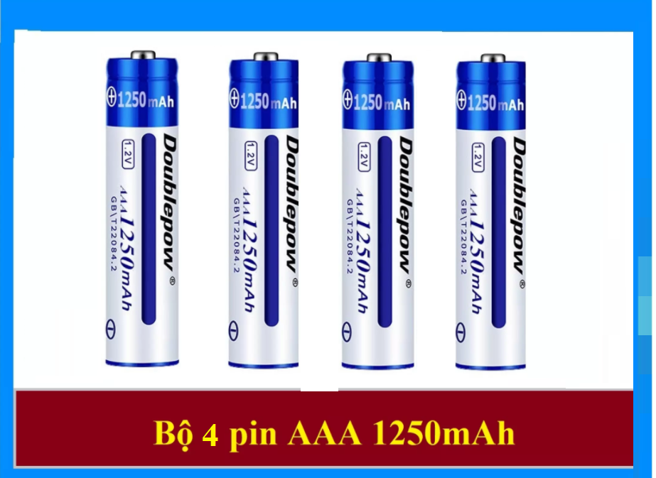 Set of 4 rechargeable battery AAA 1250mAh double. Pow-battery chopsticks charger 3A-rabbit pin sạc_Phụ accessories equipment technology gadgets