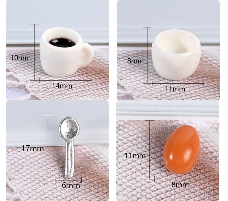 Mô hình Set đồ ăn bữa sáng trang trí nhà búp bê