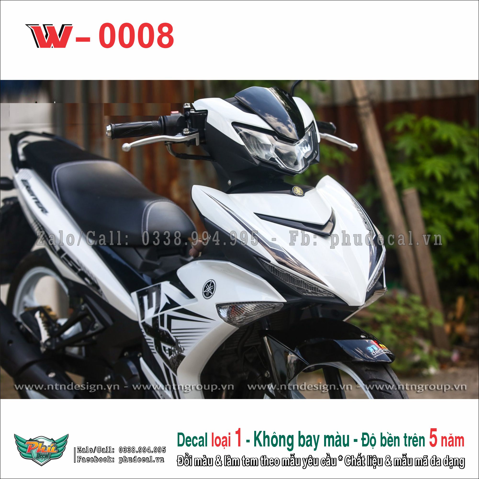 Tem rời exciter 150 trắng đen ex