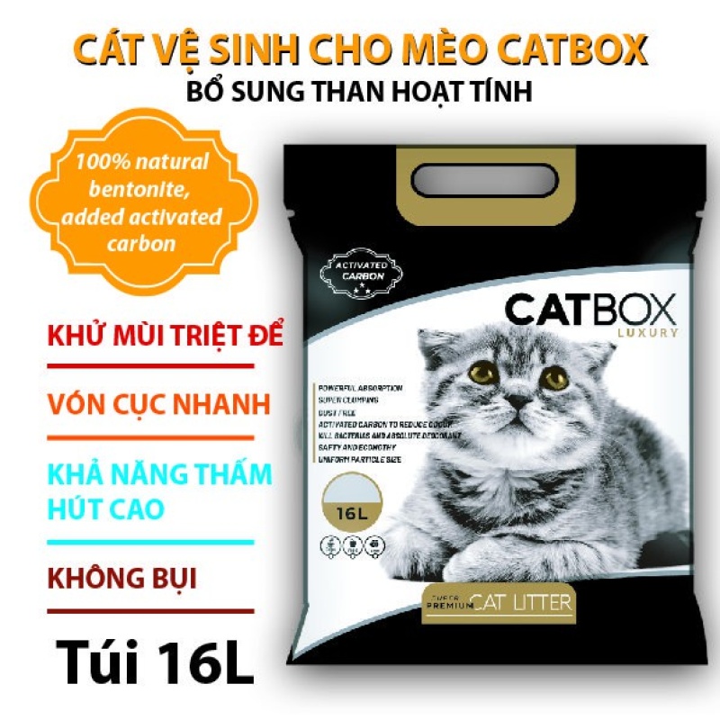 Cát Vệ Sinh Cho Mèo Bổ Xung Than Hoạt Tính, cát CAT BOX Mùi Chanh, Táo, Cà Phê PoppyPet