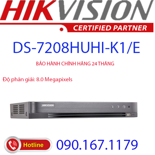 Đầu ghi hình hybrid tvi-ip 8 kênh turbo 4.0 hikvision ds-7208huhi-k1/e