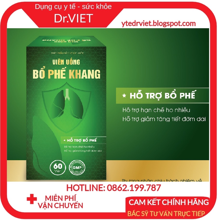 [HCM]Bổ phế khang- Hộp 60 viên Hỗ trợ bổ phế hạn chế ho nhiều giảm tăng tiết đờm dãi cải thiện đau rát họng do ho kéo dài ho khan ho có đờm ho do thay đổi thời tiết do viêm họng viêm phế quản viêm amidan viêm họng hạt