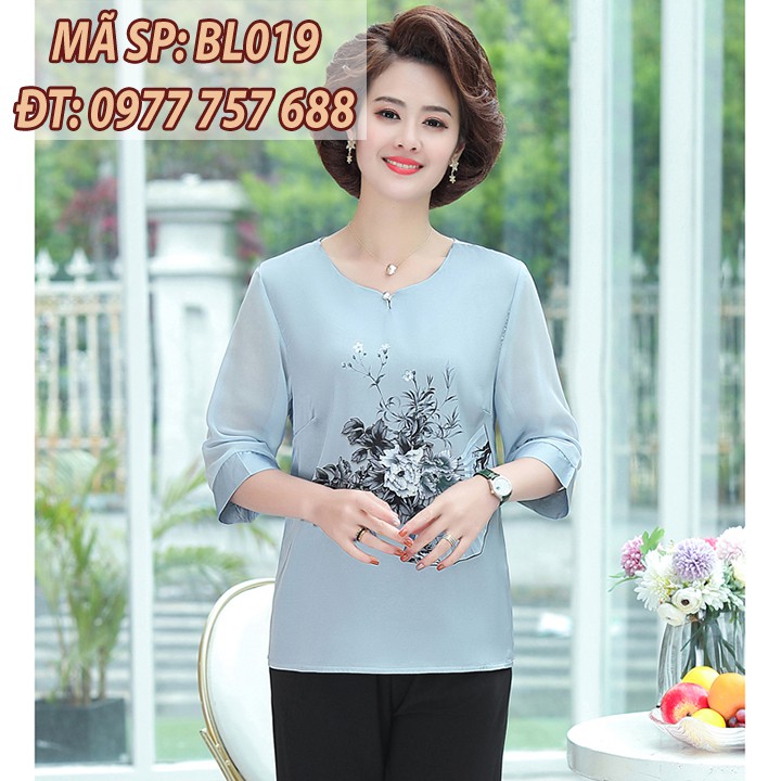 Mới 2020 Đồ Bộ Áo Lụa Quần Thun Ống Rộng BL019