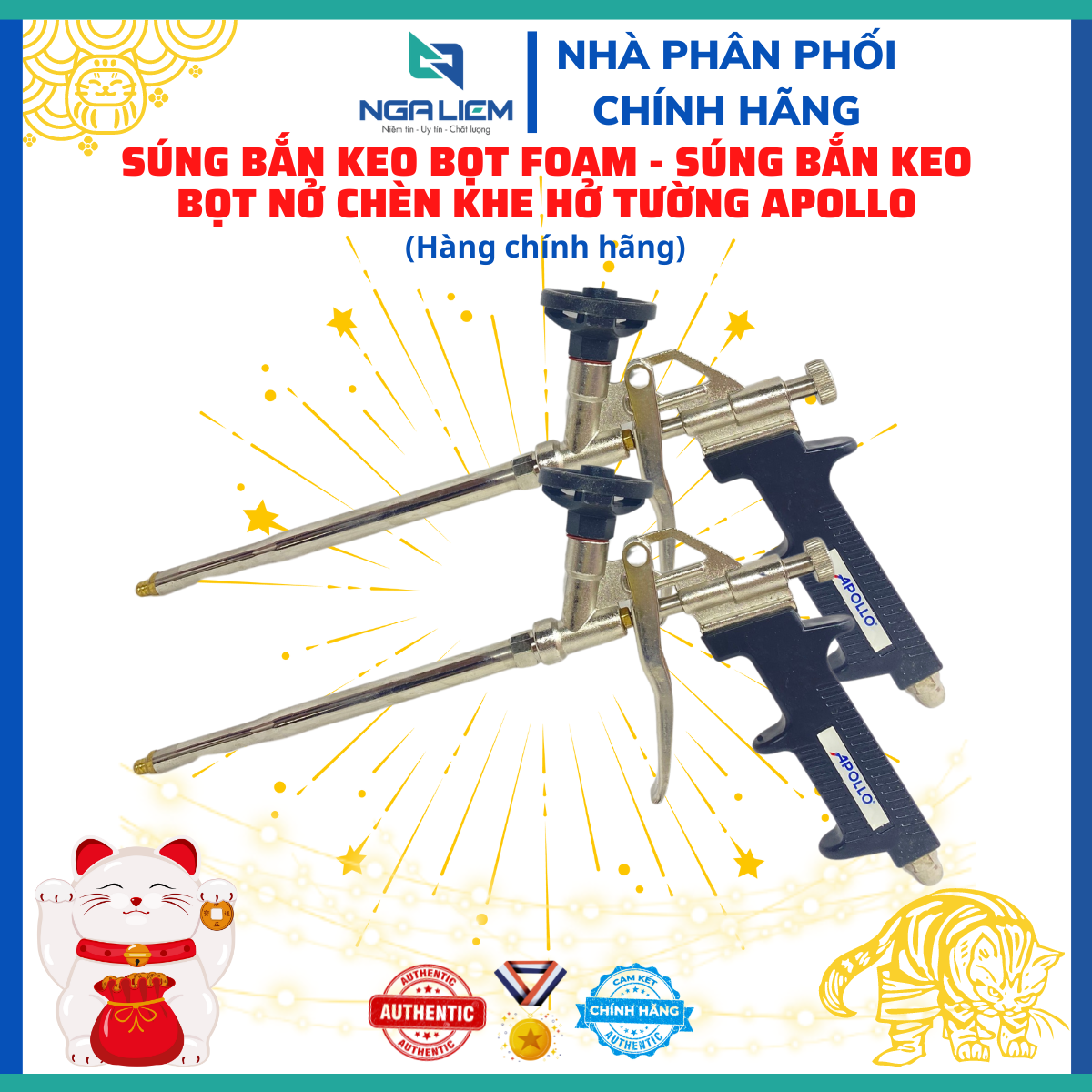 Súng bắn keo bọt foam - súng bắn keo bọt nở chèn khe hở tường apollo