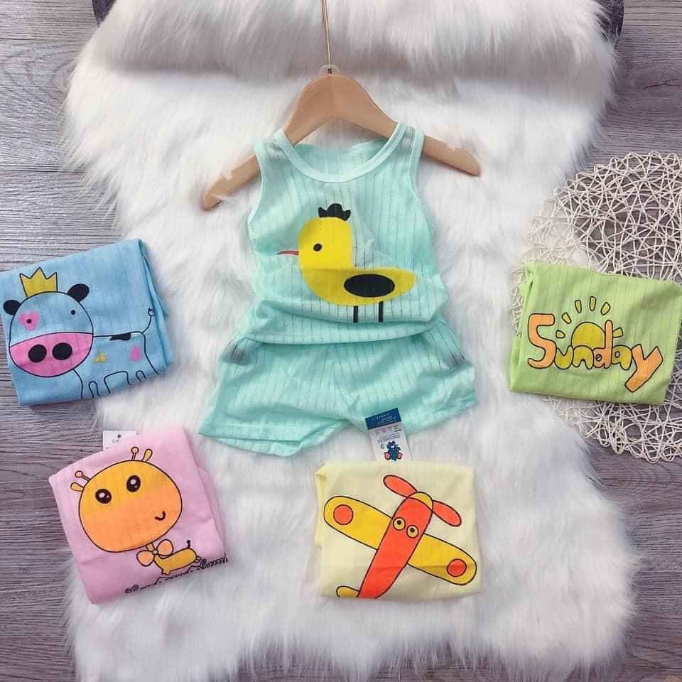 Bộ ba lỗ cotton giấy cho bé 4-16kg
