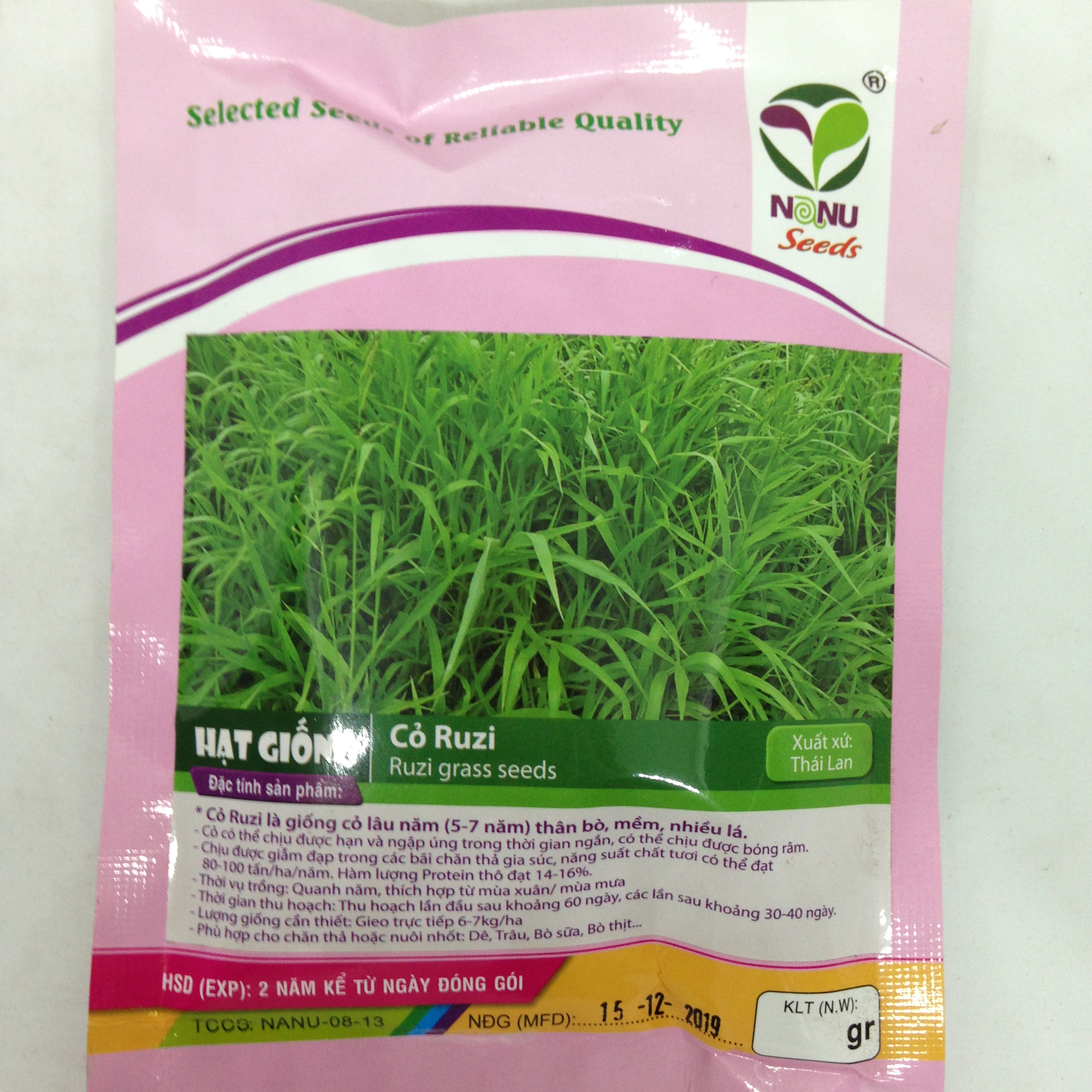 Hạt giống cỏ RUZI Cỏ sả Chịu giẫm đạp -100gr