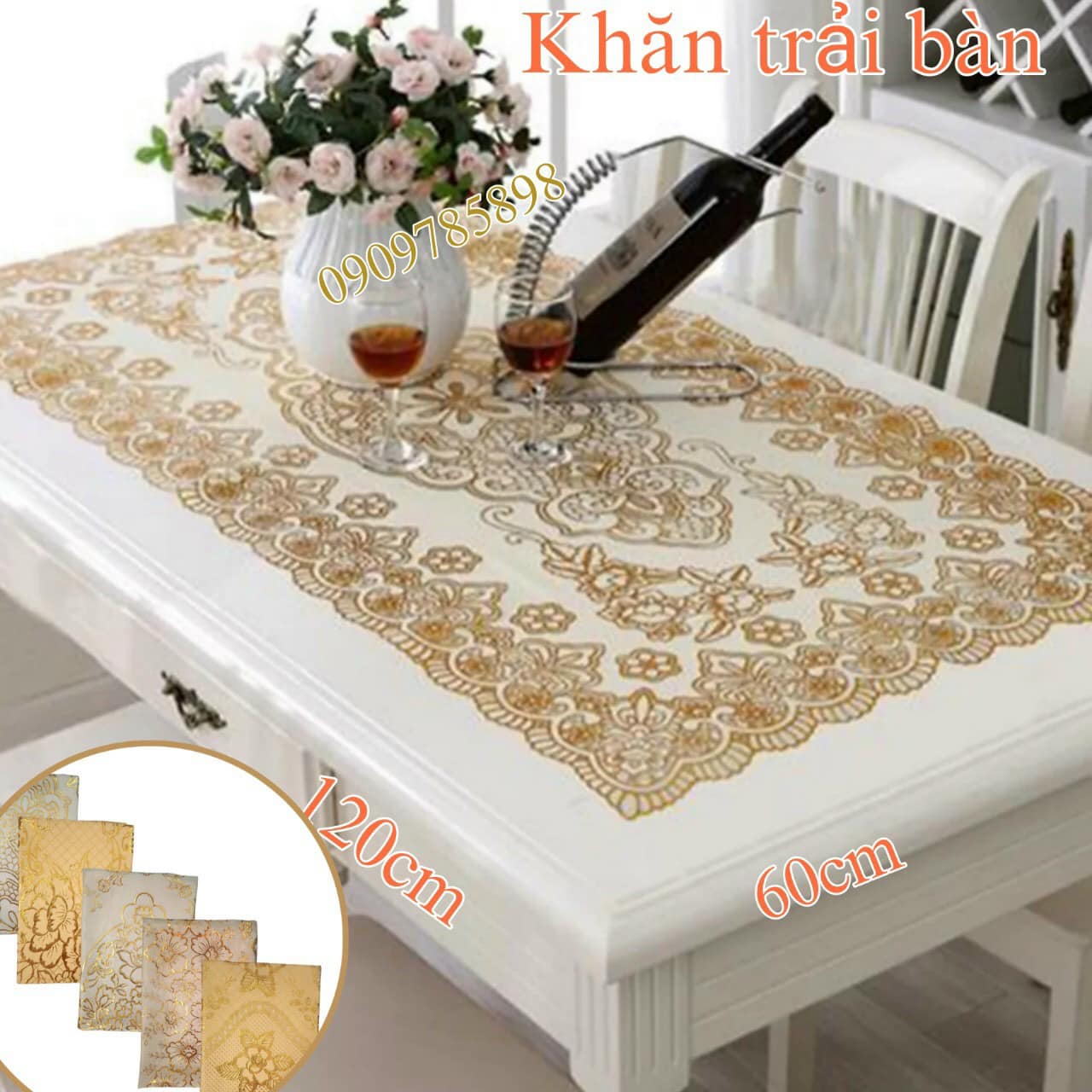 KHĂN TRẢI BÀN 60 X 120 cm SIÊU BỀN