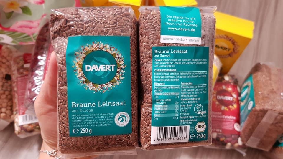 Hạt lanh nâu hữu cơ chưa rang Davert (250g)