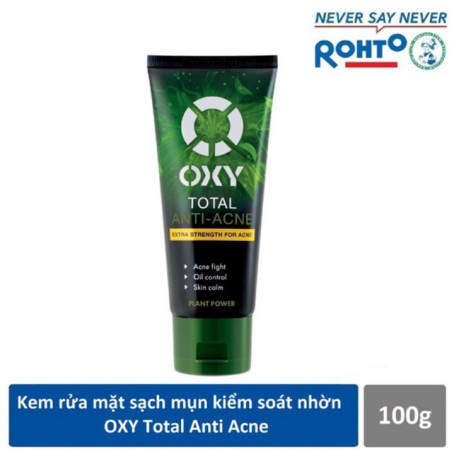 [HCM]Kem rửa mặt OXY Total Anti Acne - làm dịu da kiểm soát nhờn sạch khuẩn mụn 100