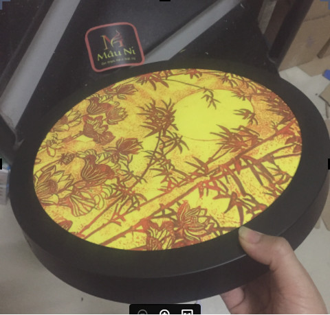 ĐÈN HÀO QUANG BÀN THỜ đường kính 30cm, khung sắt, in tranh trúc chỉ - cho tượng phật, bàn thờ treo,đồ trang trí ban thờ, Ban thờ treo tường, Tranh trúc chỉ cho phòng thờ, Ban thờ đứng, đèn hào phật ,đèn led