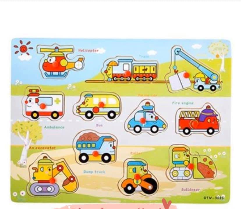 Bộ 5 Bảng Gỗ Có Núm Cho Bé