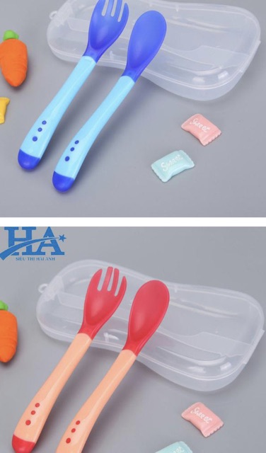 Set thìa dĩa silicon báo nóng Thái Lan