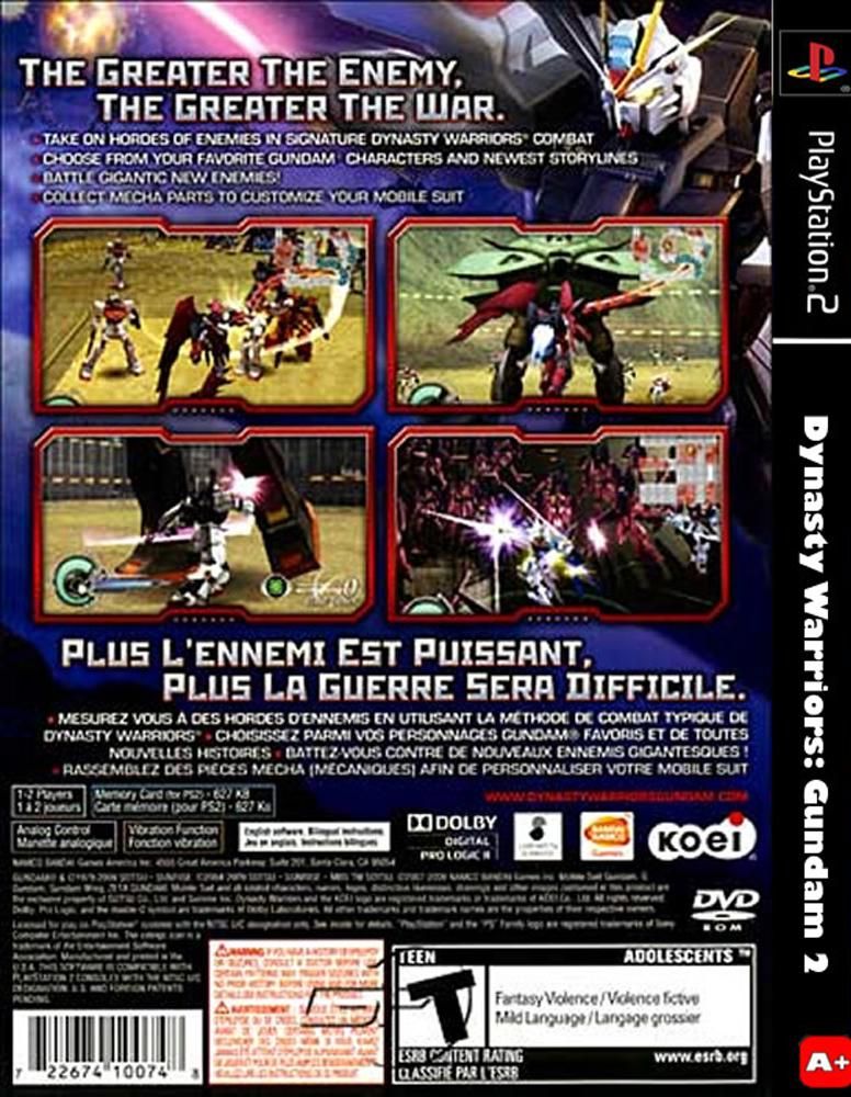 Đĩa game PS2, Dynasty Warriors: Gundam 2. cho PS2