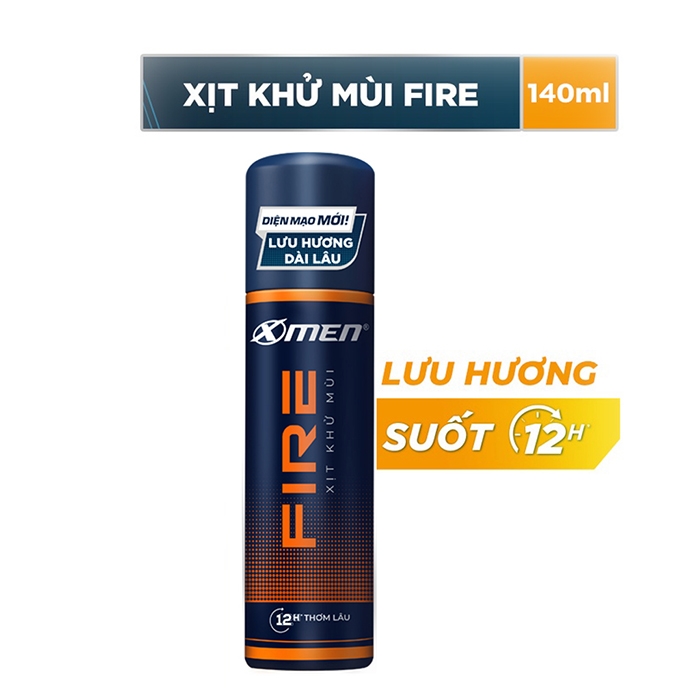 Xịt khử mùi Xmen Fire mạnh mẽ 140ml
