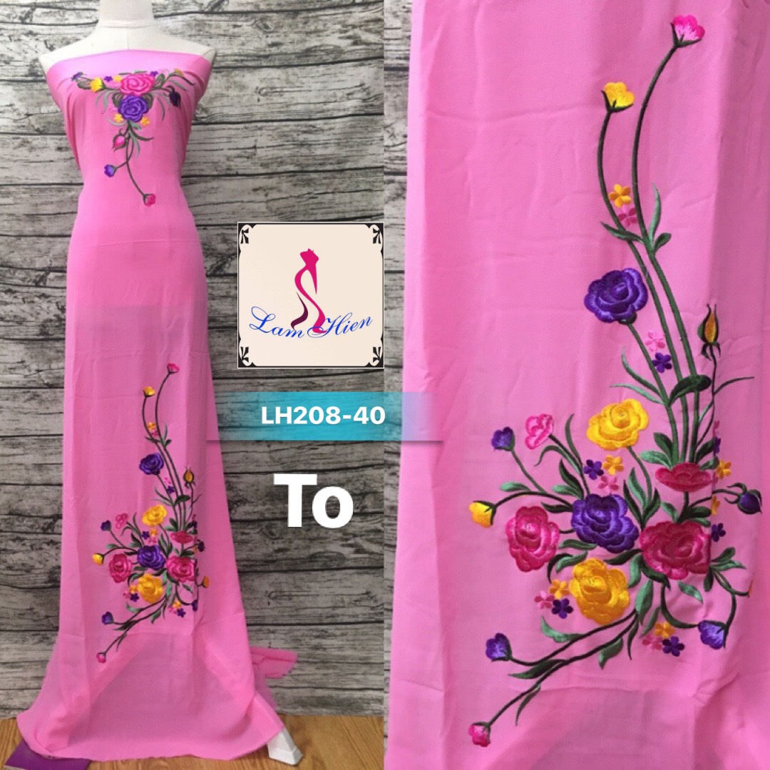 Lâm Hiền- Vải áo dài thêu LH208