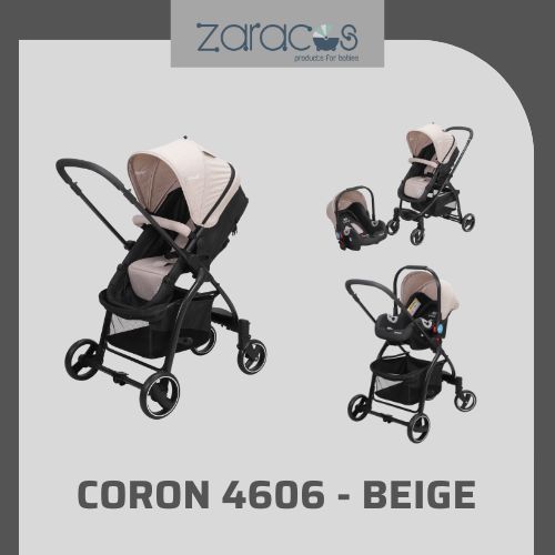 Set xe đẩy và ghế ôtô cho bé Zaracos Coron 4606 Beige Zaracos Việt Nam