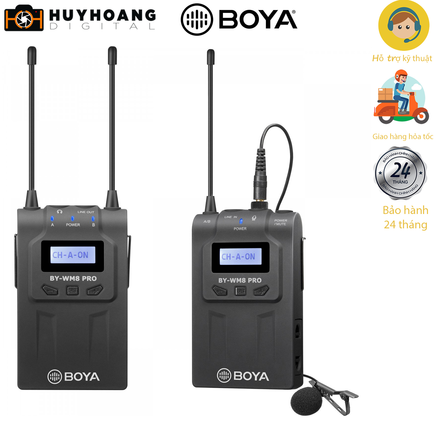 [Trả góp 0%]Micro thu âm wireless UHF Boya BY-WM8 PRO-K1