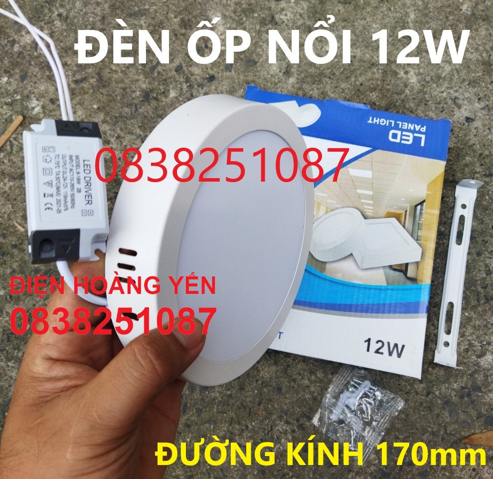 Đèn LED ốp trần nổi tròn 12W đường kính 16cm