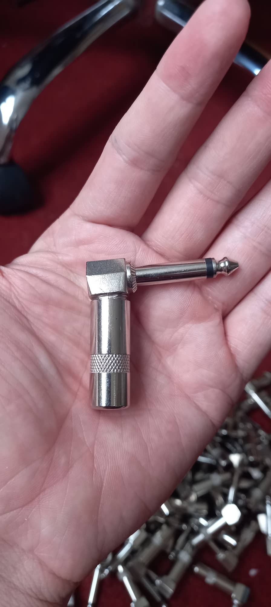 1 Jack 6 ly 6.5mm/6.35mm đực Mono cong Vuông góc