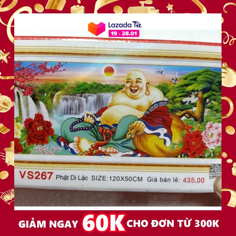 Tranh đính đá Phật Di Lặc VS267 KT:120cmx50cm