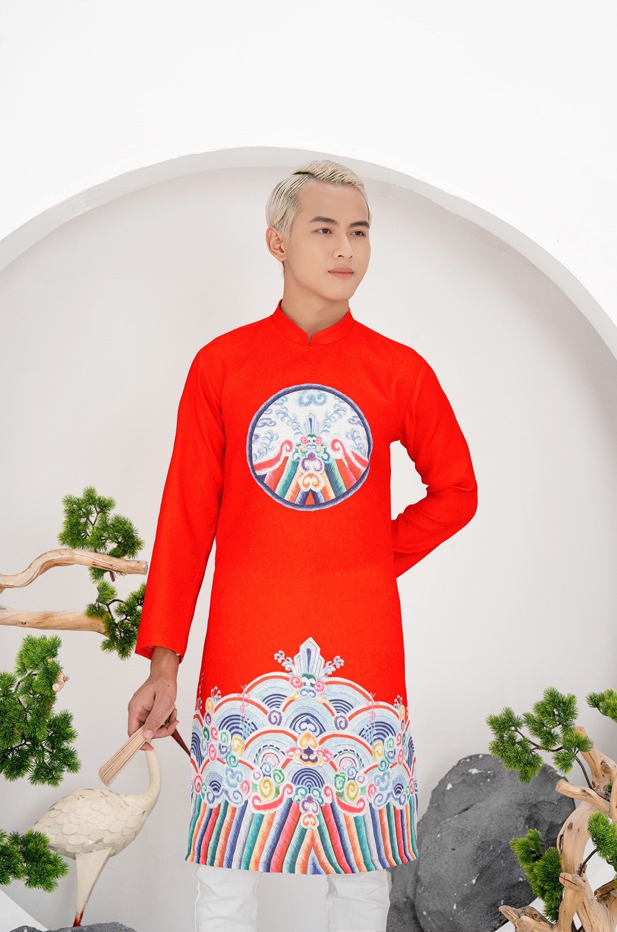 Áo Dài Nam Cách Tân Vải Gấm/Rafta Cao Cấp 2023