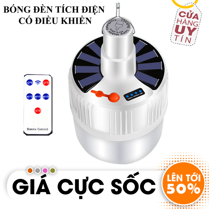 Bóng đèn tích điện, công suất 100W, bóng đèn tích điện có điều khiển từ xa, bóng đèn led sạc...