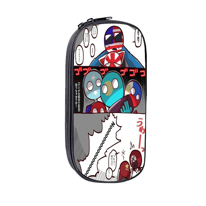 Countryhumans túi đựng bút dung tích lớn hộp đựng văn phòng phẩm vải hộp đựng bút chì vải cho bé trai