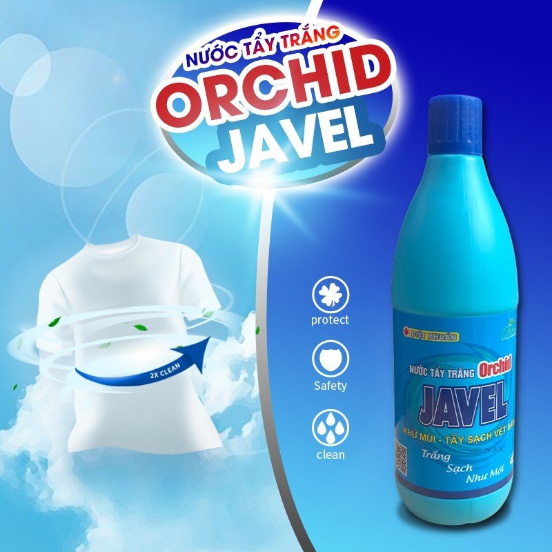 Nước tẩy áo quần Javen ORCHID 500ML, không độc hại