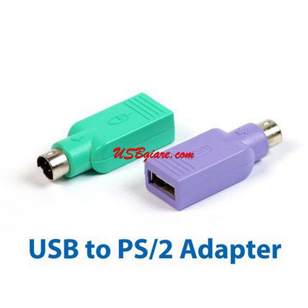 Combo 2 đầu chuyển ps/2 sang usb cho chuột và bàn phím máy tính