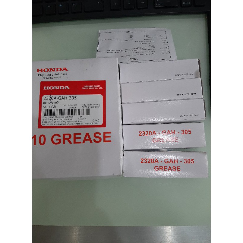 Bộ tuýp mỡ chịu nhiệt chính hiệu honda dùng để bôi trơn bac đan lốc nồi có khả năng chịu nhiệt cao khi xe hoạt động