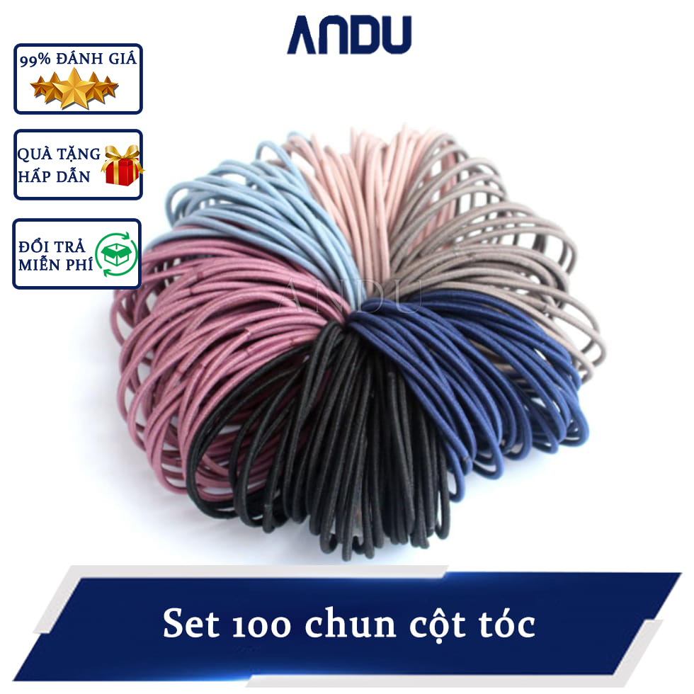 Set 100 dây buộc tóc phong cách hàn quốc - chun buộc tóc