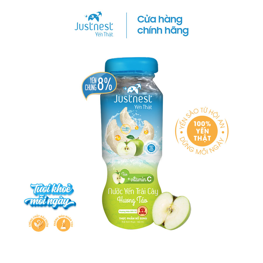 Nước yến thật Justnest 8% yến chưng (chai 160ml)