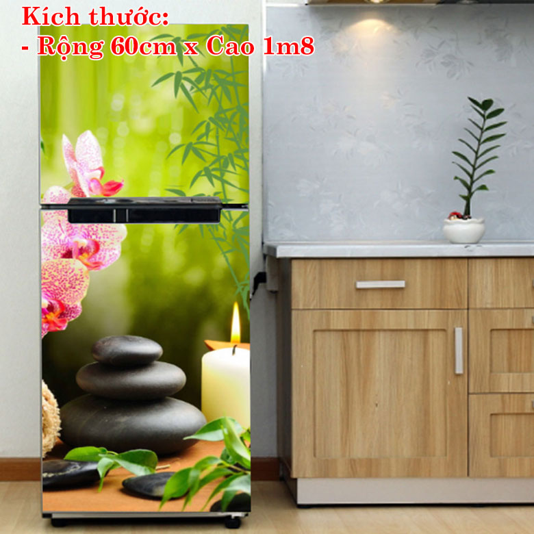 [HCM]Decal dán trang trí tủ lạnh mẫu Spa