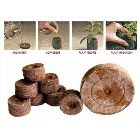 Bộ 5 viên nén xơ dừa gieo hạt trồng cây