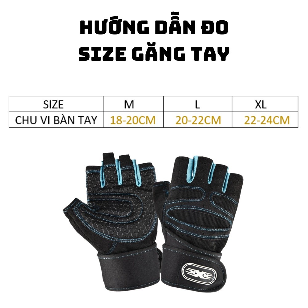 (1 Đôi)Găng Tay Tập GYM,Bao Tay Thể Thao,Phượt Chuyên Nghiệp Chính Hãng X-SPORT,Có Đệm Lưới Êm Chống Trượt,Có Quấn Cổ Tay