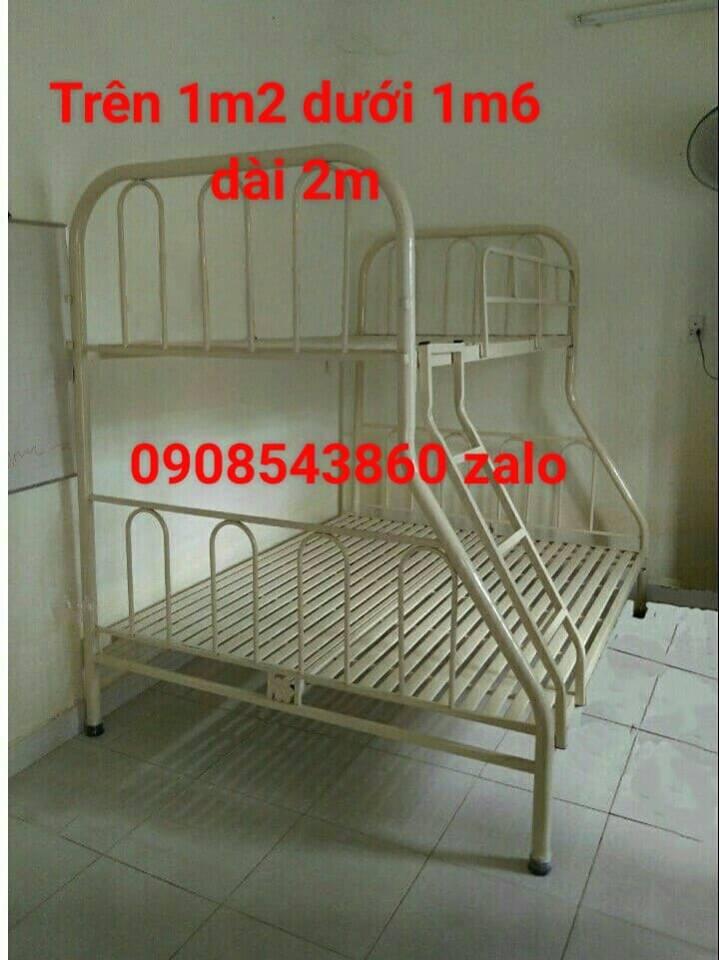 Giường tầng sắt ống tròn 1m2 x 1m6 x2m