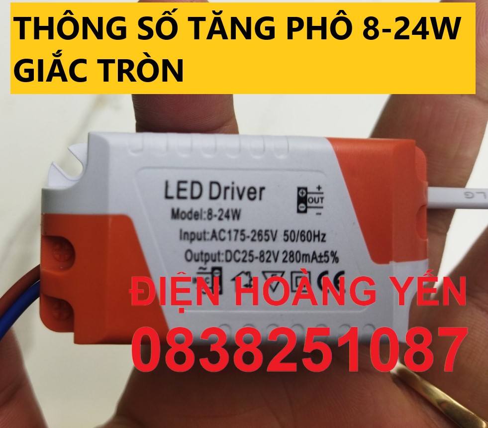 Driver Đèn Led Âm Trần Và Ốp Trần (1 Chế Độ) - (Jack Tròn)