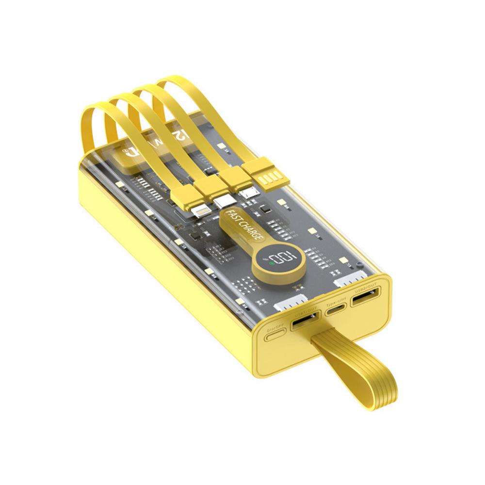 Sạc Dự Phòng 30000 mAh hỗ trợ sạc nhanh 120W thiết kế trong suốt đèn led