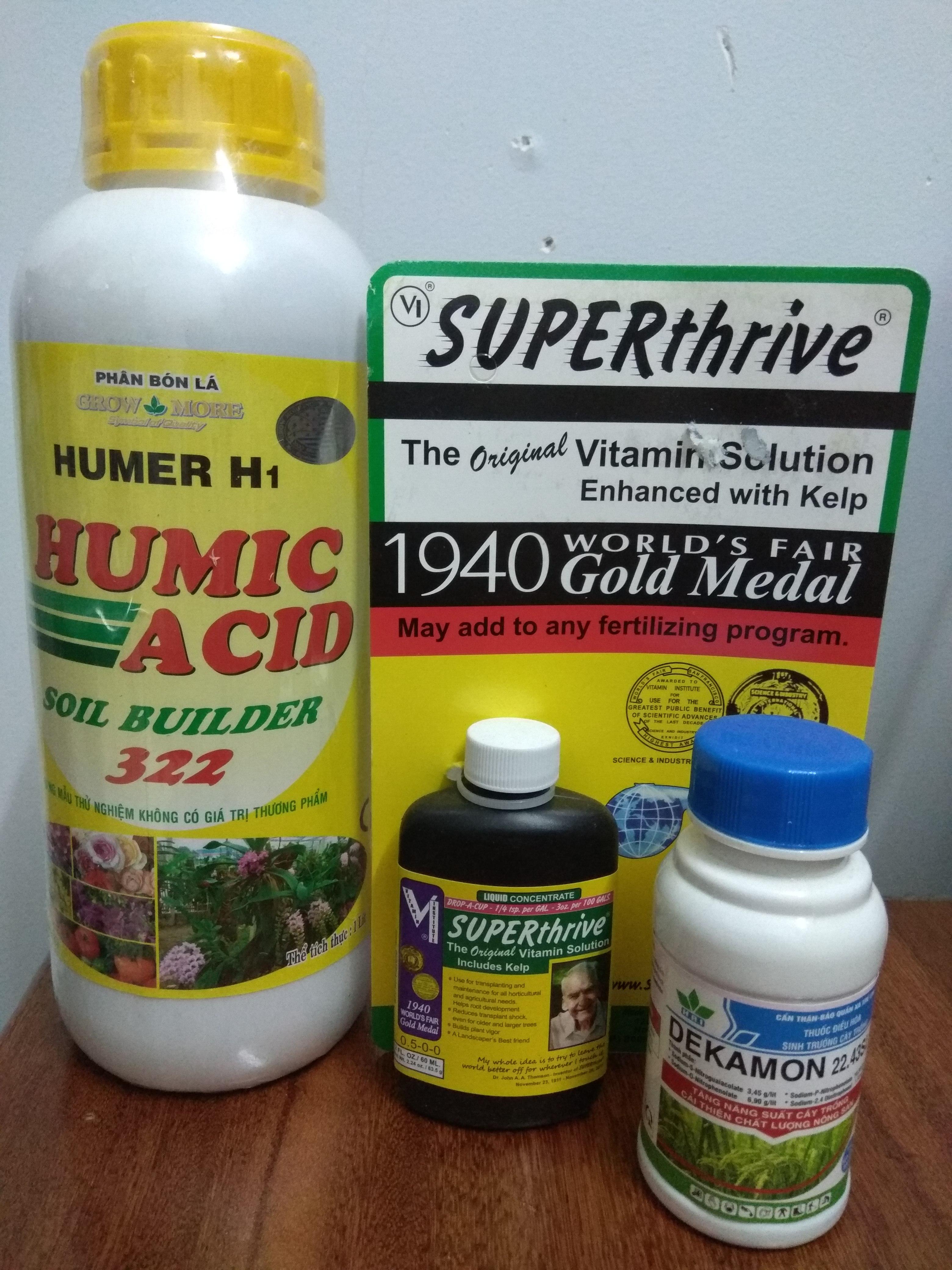 Combo siêu kích rễ Acid humic (1 lít) + superthrive (120ml)+dekamon (100ml)