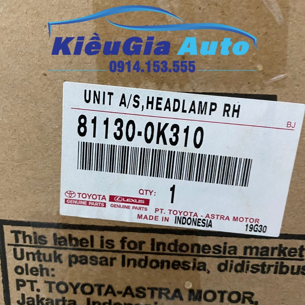 Đèn pha (Đèn lái) Toyota Innova 2006-2012