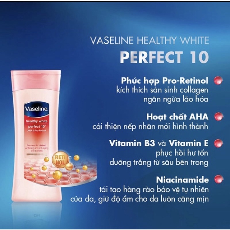 Sữa dưỡng thể Vaseline dưỡng trắng 10in1 200ml