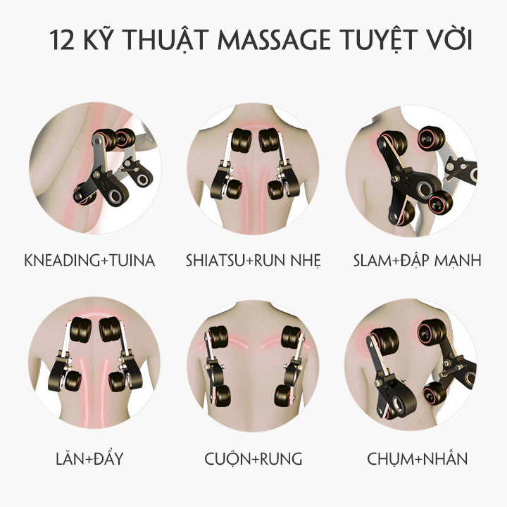 Ghế massage toàn thân 4D cao cấp trục SL con lăn di động công nghệ Ai, Máy massage cao cấp màn hình cảm ứng động cơ vĩnh cửu