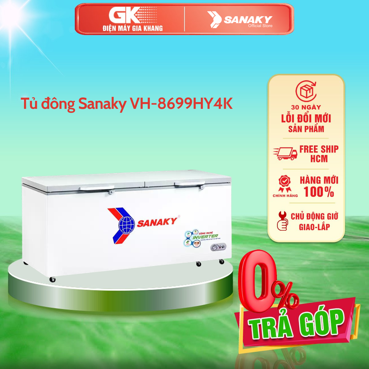 Tủ đông sanaky vh-8699hy4k inverter 761 lít 1 ngăn đông - giao toàn quốc - freeship hcm