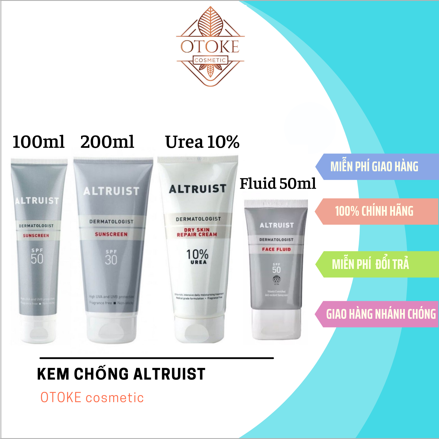 Kem chống nắng Altruist Dermatologist face fluid, Sunscreen spf 30