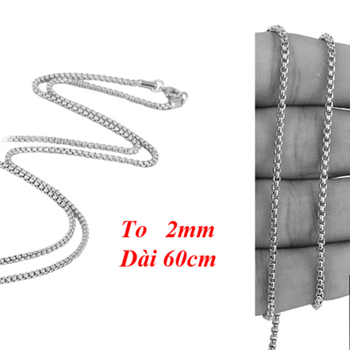 [HCM]Dây Chuyền Inox Nam Bông Dừa Khít 2mm