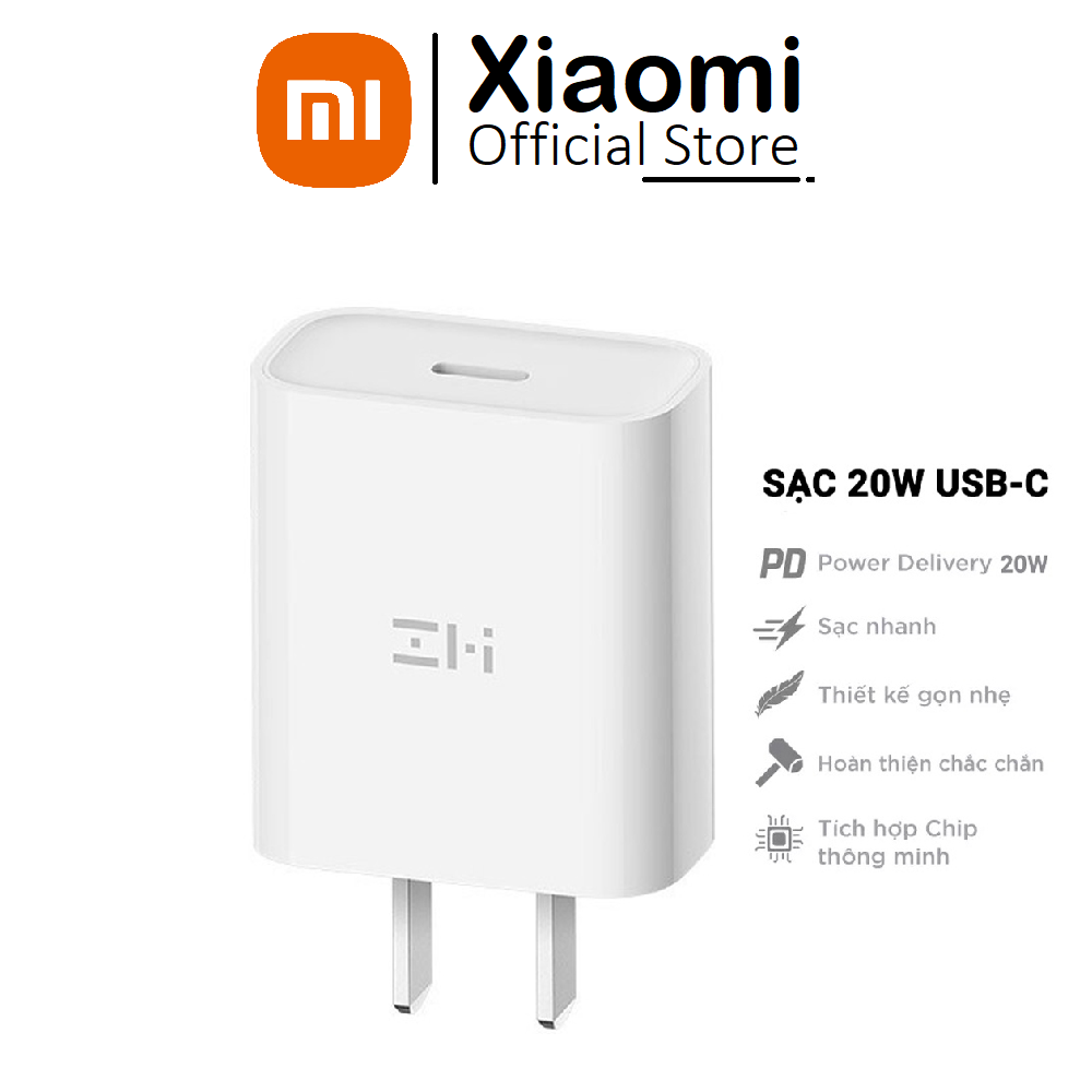 Adapter Củ Sạc Nhanh Xiaomi  Type C  ZMI Cổng Sạc Type-C công suất 20W,