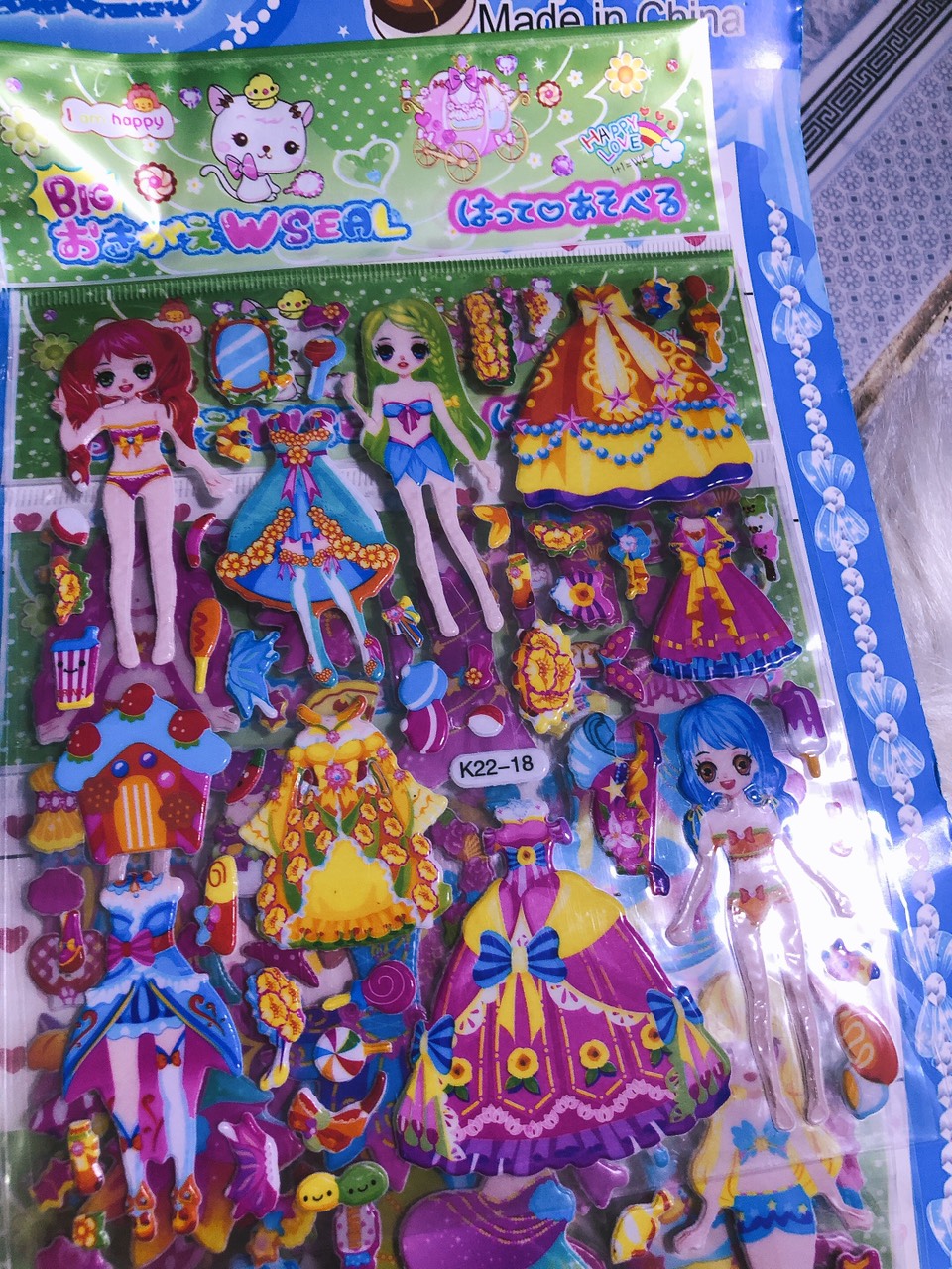 dán hình sticker in hình 3d hoạt hình ( 1 tấm )