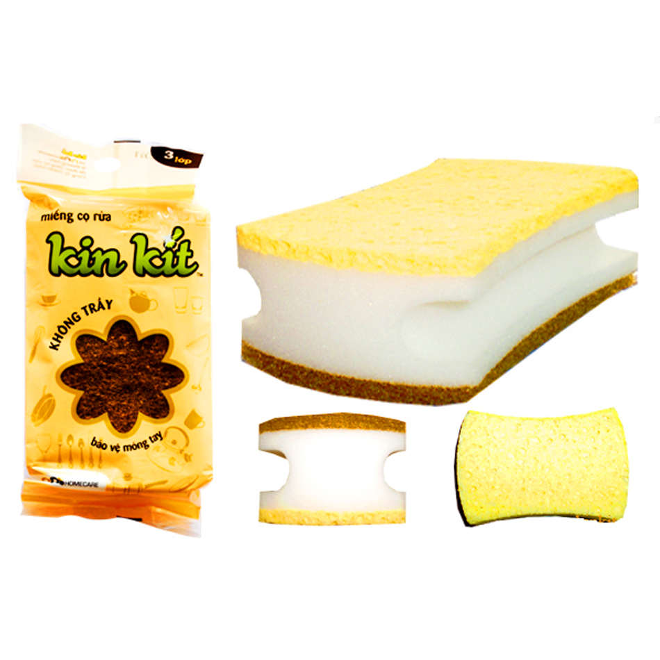 Miếng cọ rửa không trầy 3 lớp kinkit