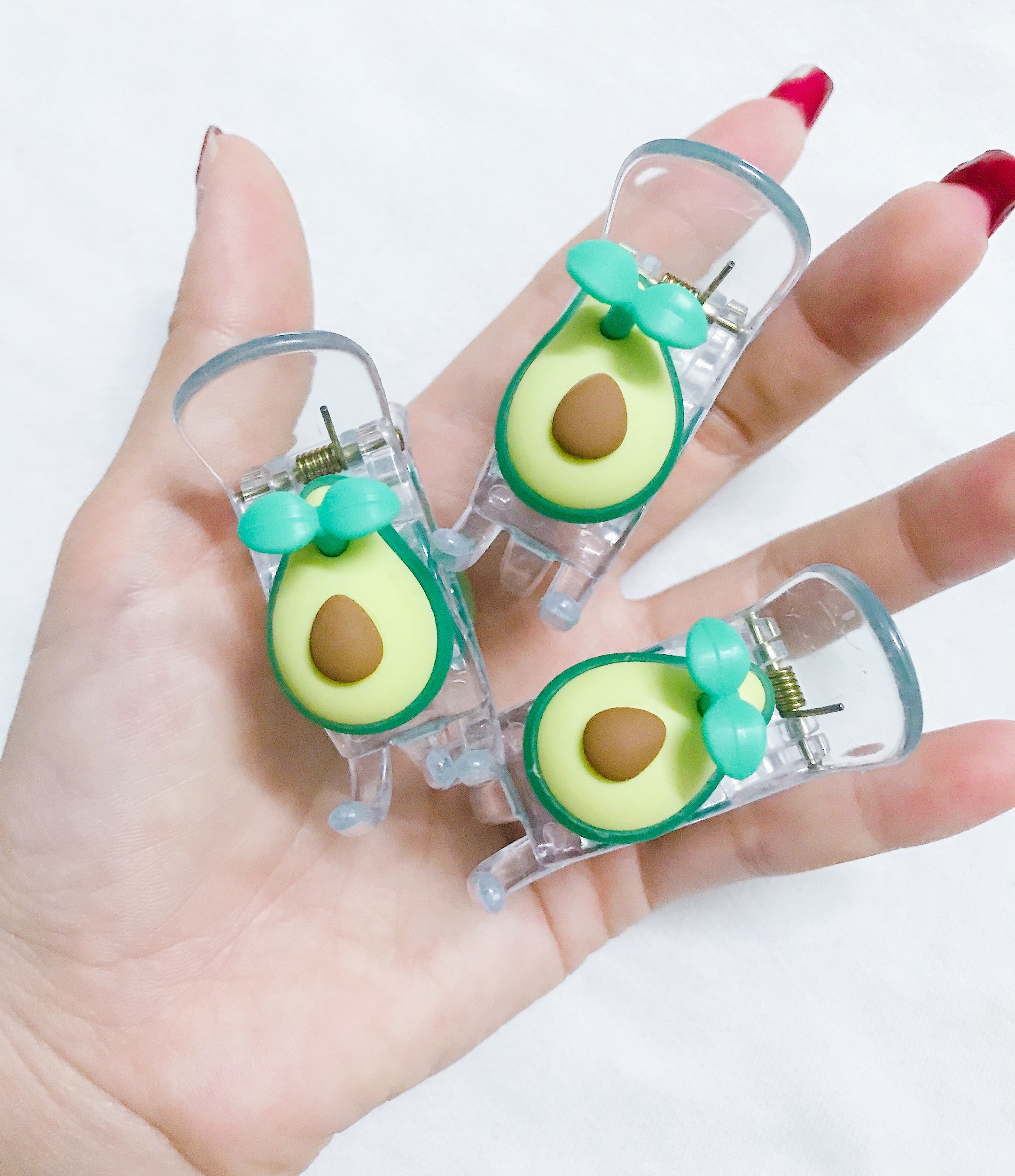 [FREESHIP + HOÀN TIỀN 50K] [ HOT ] Kẹp Càng Cua ( Gấp Tóc ) 3 Răng Đính Hình Quả Bơ May Mắn Siêu Dễ Thương - Hot Trend 2021 - Ảnh Thật ( Hàng Có Sẵn ) PKHN0113